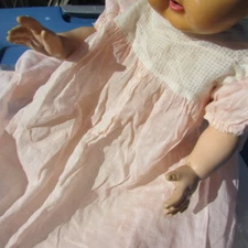 Baby Doll Batiste Windowpane Dress 1930s Pink Dy-Dee Tiny Tears 
