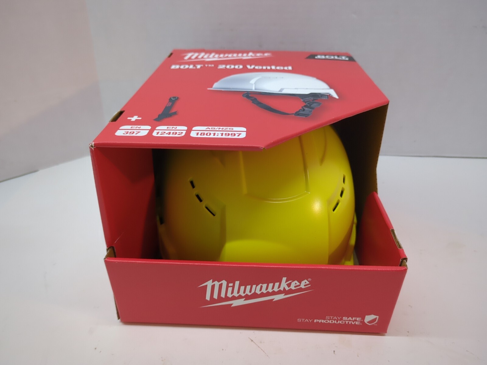 Milwaukee 48-73-1602 Yellow Vented Helmet Bolt 200 NEW