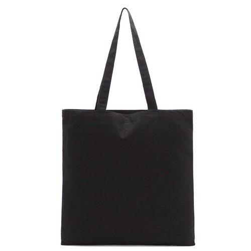 Black 100% Cotton Reusable Eco Shopping Library Travel Carry/Shoulder/Tote Bag - Picture 9 of 9