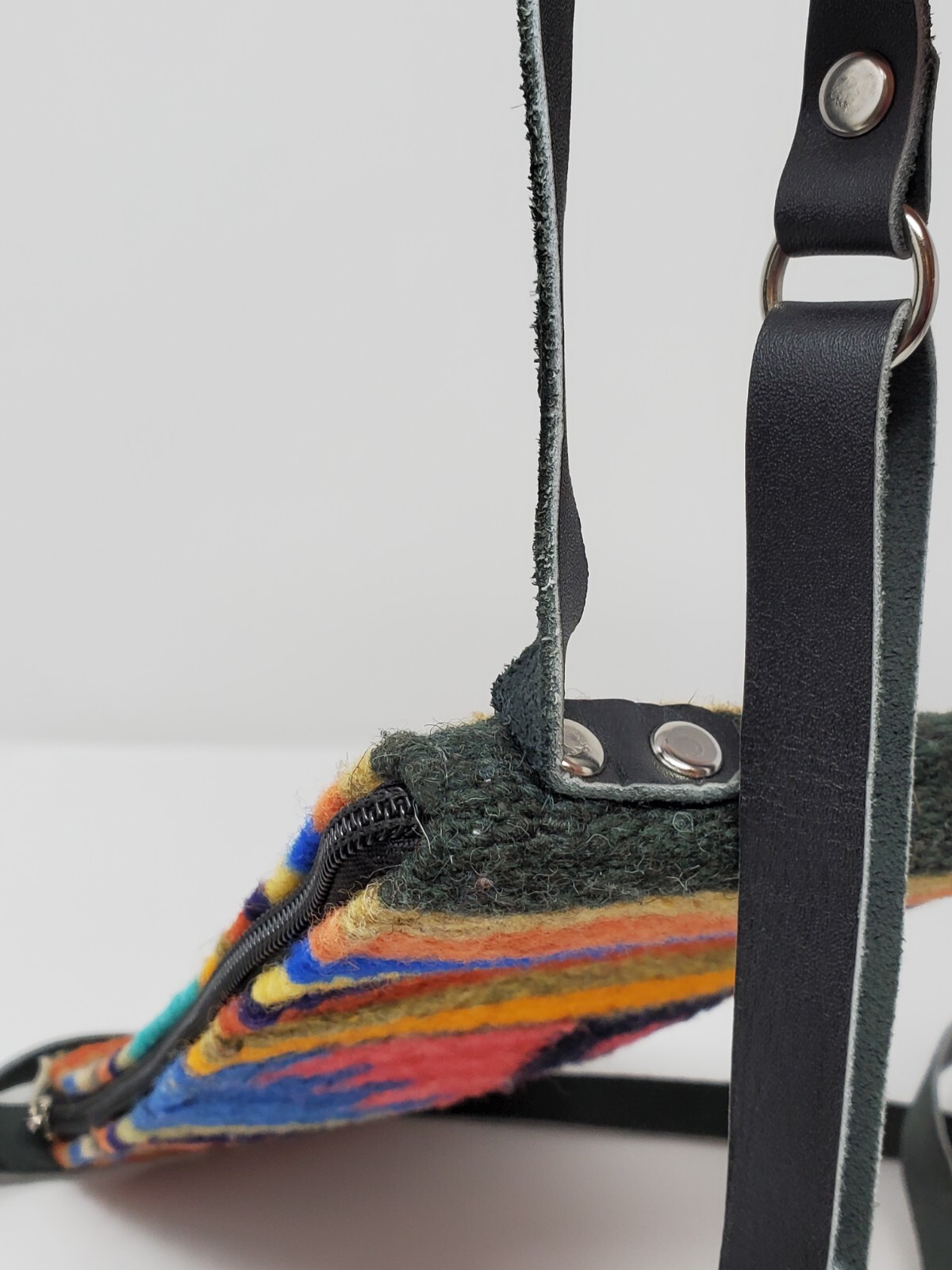 Aztec textile pattern multicolor zipper crossbody… - image 7