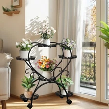 6 Tiers Heavy Duty Plant Stand with Wheels For Indoor Plants Rack Display Shelf