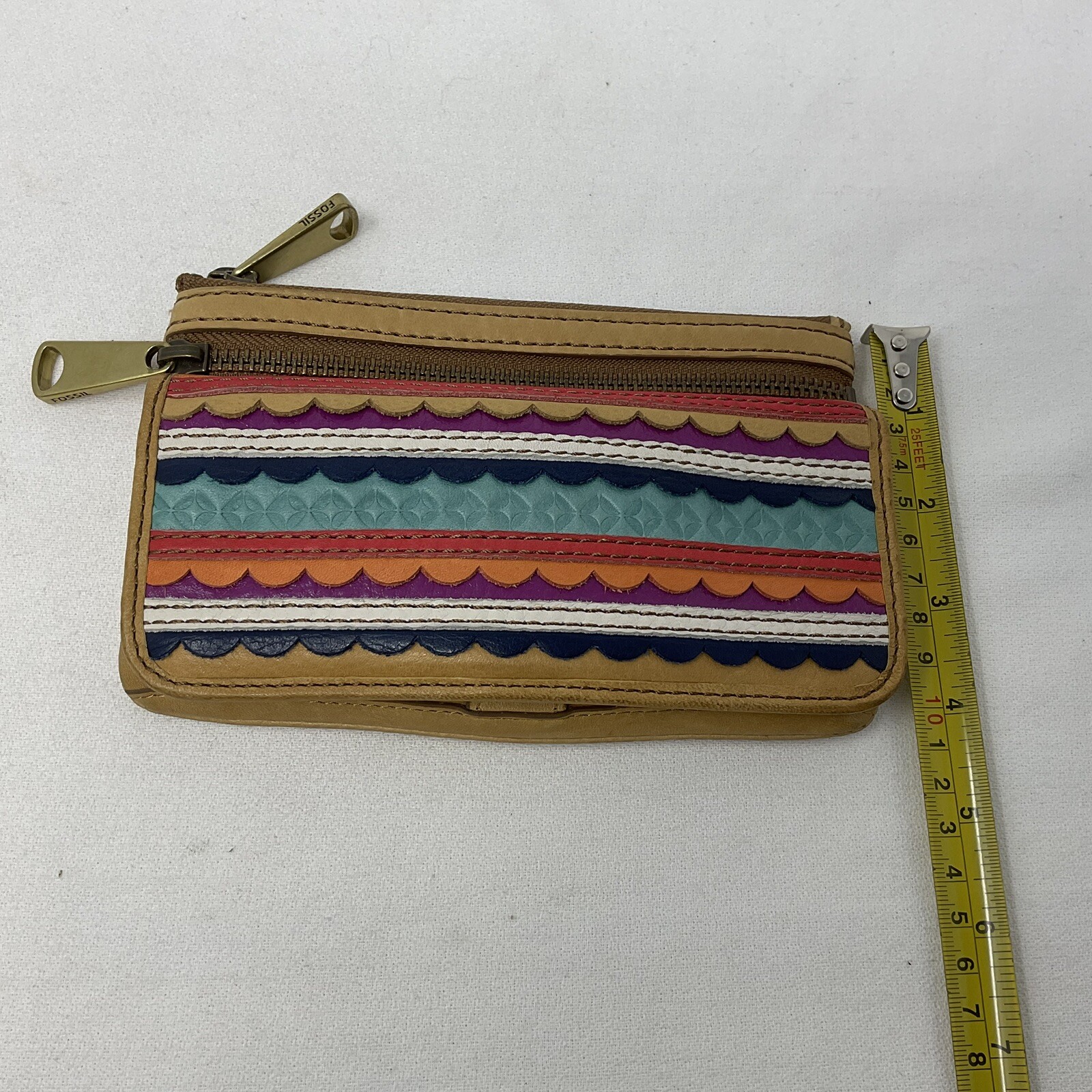 Fossil Multicolor Leather Wallet Patchwork 4" x 7… - image 9