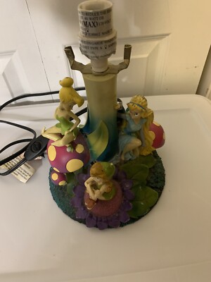 Rare Disney Discontinued VHTF Tinkerbell and Friends Mushroom Lamp