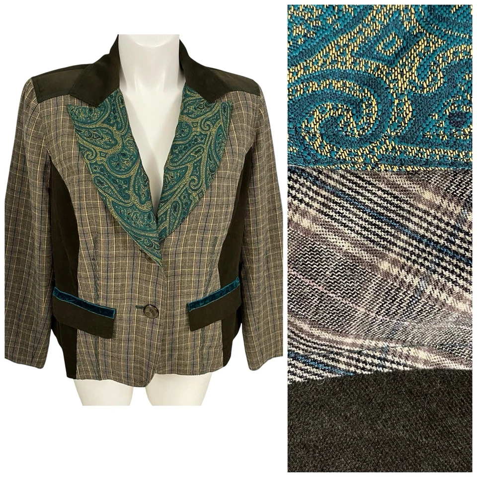 Blazer CJ Banks Mujer 1X Chaqueta Retazos Festival Carrera Profesional Oficina Foto 2 de 4