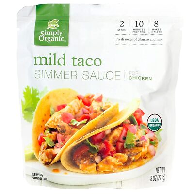 Simply Organic  Organic Simmer Sauce Mild Taco  8 Oz