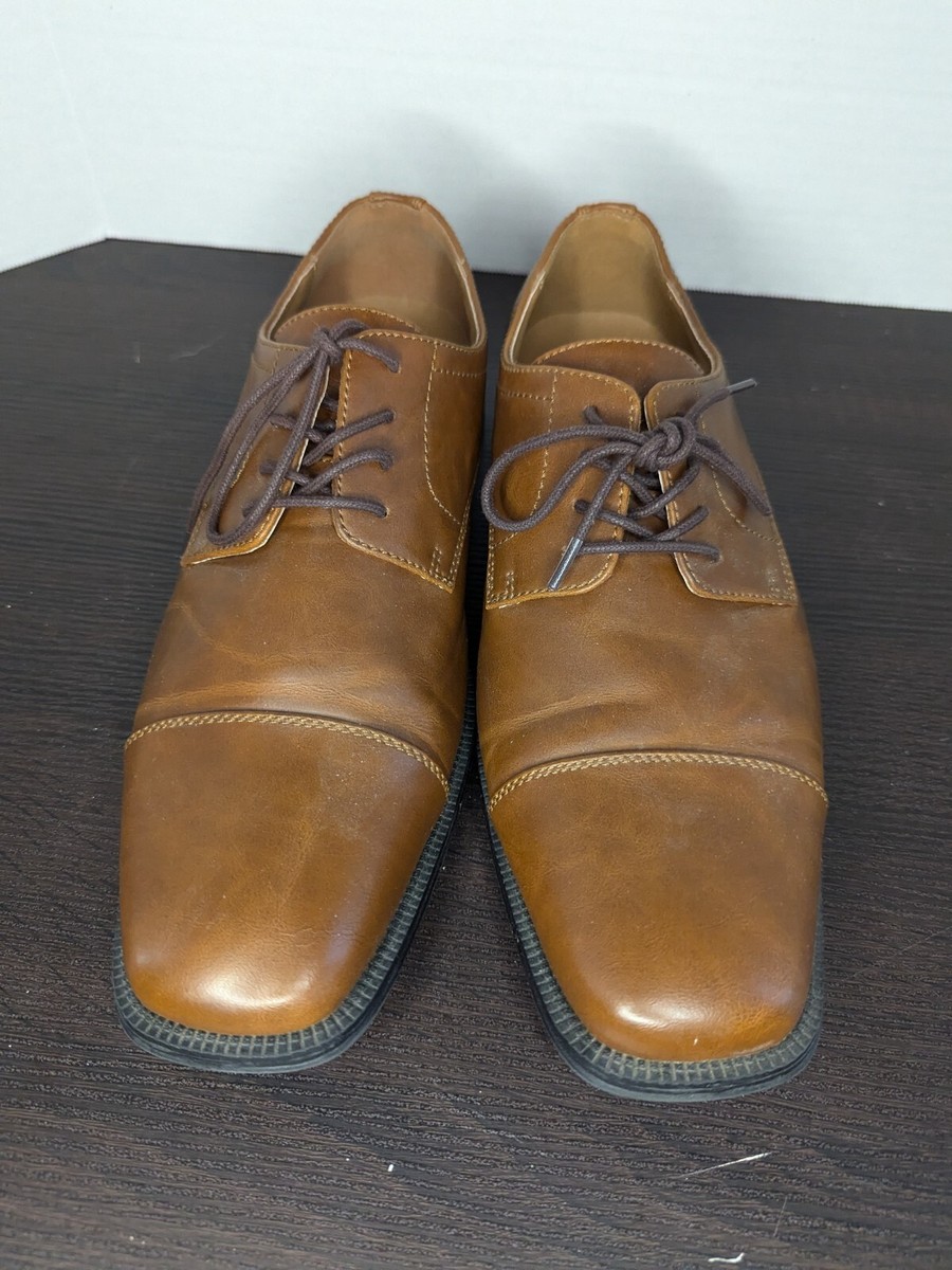 Alfani Dress Shoes Men\'s 10M Tan Leather Lace Up Casual Oxford Style Work Office s-l400.jpg main image 4