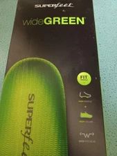 Superfeet WIDE GREEN Comfort Insoles Size C M 5.5-7 W 6.5-8 NIB