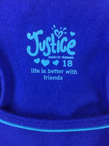JUSTICE GIRLS HALTER TANK TOP SIZE 18 Blue/ Zebra Strips - Picture 5 of 6