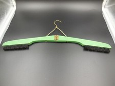 NICE VINTAGE FOLDING WOOD HANGER WITH CLOTHES BRUSH / FLOWERS  BUTTERFLIES