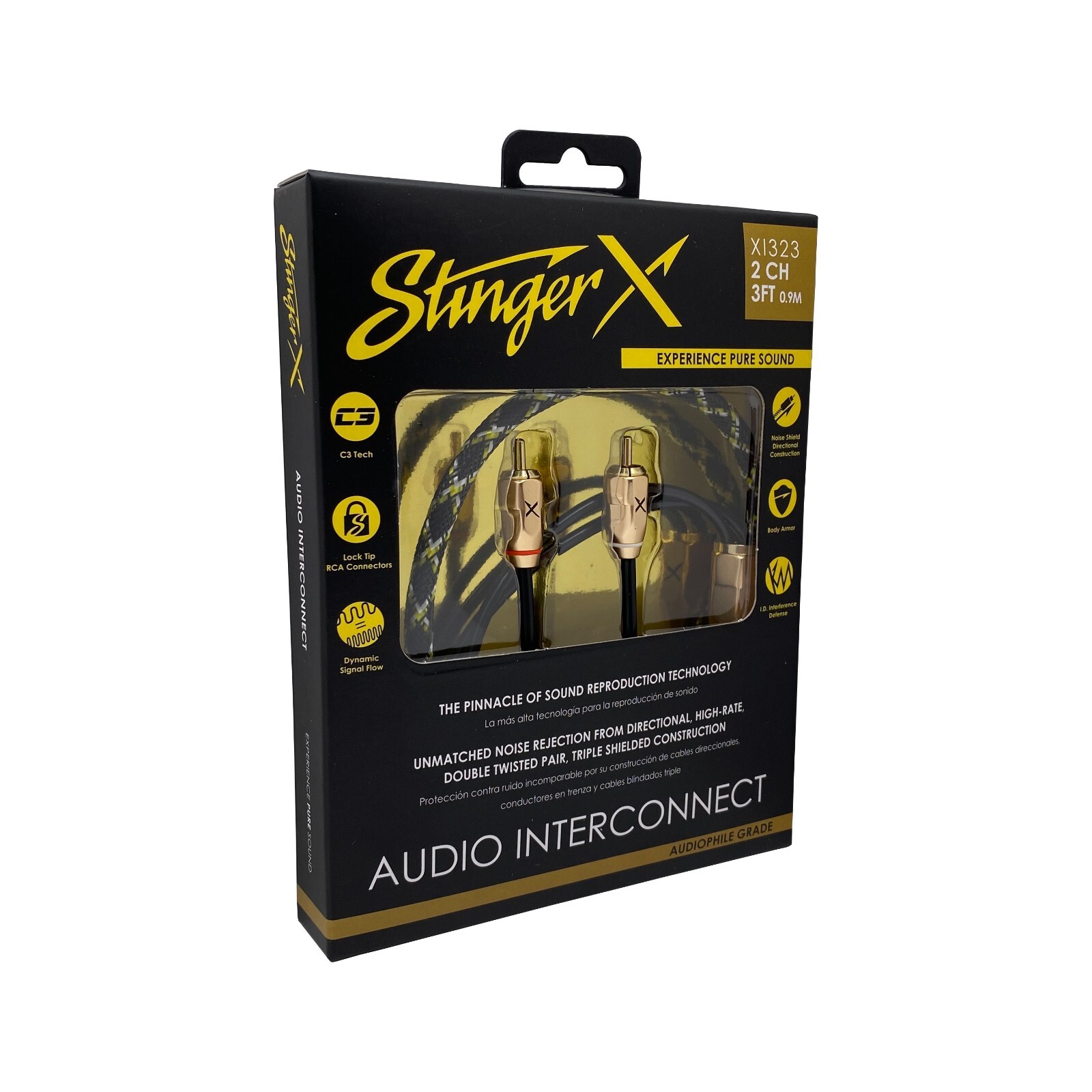 Stinger XI323 Premium 2-Channel RCA Interconnects 3 Feet X3 Series Car/Pro Audio