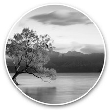 2 x Vinyl Stickers 15cm (bw) - Cute Lake Wanaka New Zealand  #39214