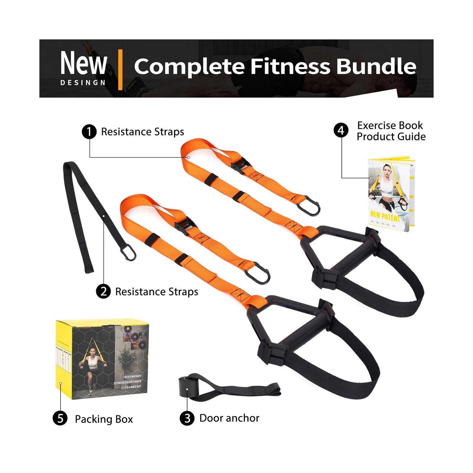 Moulyan Bodyweight Resistance Training Straps,Suspension Training Straps Comp...