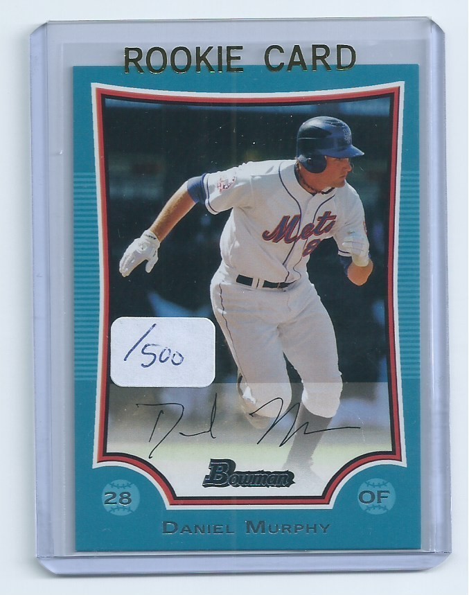 Daniel Murphy 2009 Bowman Blue Parallel Rookie Card #66  serial numberd of 500