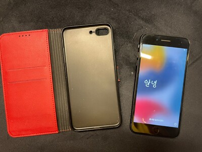 Apple iPhone 7 Plus A1784 - 32GB - Schwarz Mit Hülle