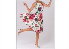 3.1k NWT Auth Dolce & Gabbana Dress Peony Print Floral Buttons Midi Sz 48 GORG!!