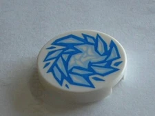 LEGO Tile Round 2x2 Blue Bright Light Blue Fractured Ref 14769pb020 Set 70230 