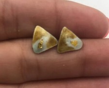 Stunning Simple But Beautiful Sterling Silver Enamel Earrings 925 E520