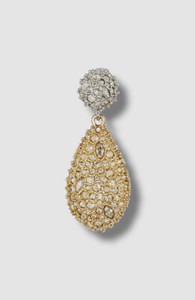 Authentic $265 Alexis Bittar Women's 10k Gold Plated Two-Tone Pave Drop Earrings