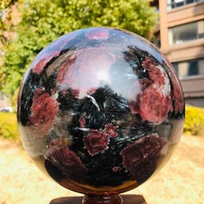 18.72LB Natural Fireworks Stone Sphere Quartz Crystal Ball Specimen Healing