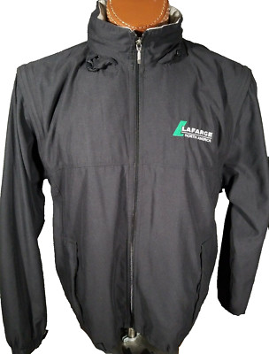 Lafarge North America Men's Black Lined Jacket w/Hidden Hood Dunbrooke Sz XL