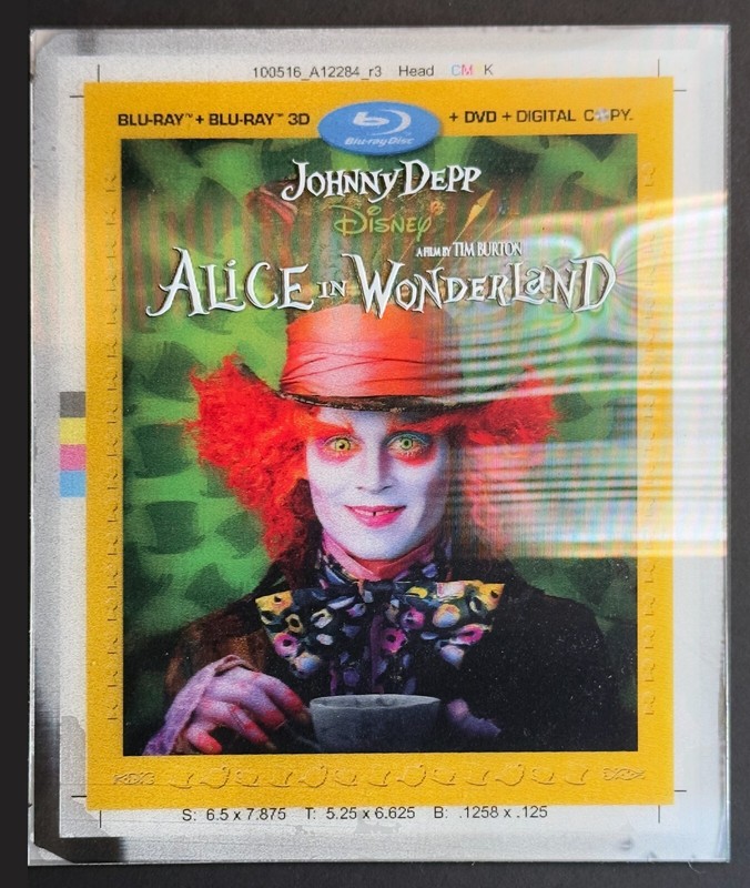 Johnny Depp/ALICE IN WONDERLAND 3D Lenticular Package Disney Comp -One of a Kind