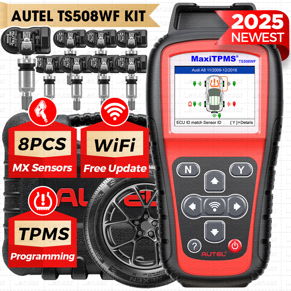 Kit Autel MaxiTPMS TS508WF 2025 Con WiFi Y 4 Sensores MX 2 En 1 – Programación, Activación Y Reaprendizaje TPMS