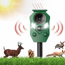 Waterproof Solar Ultrasonic Animal Repeller for Garden Lawn Yard Protection