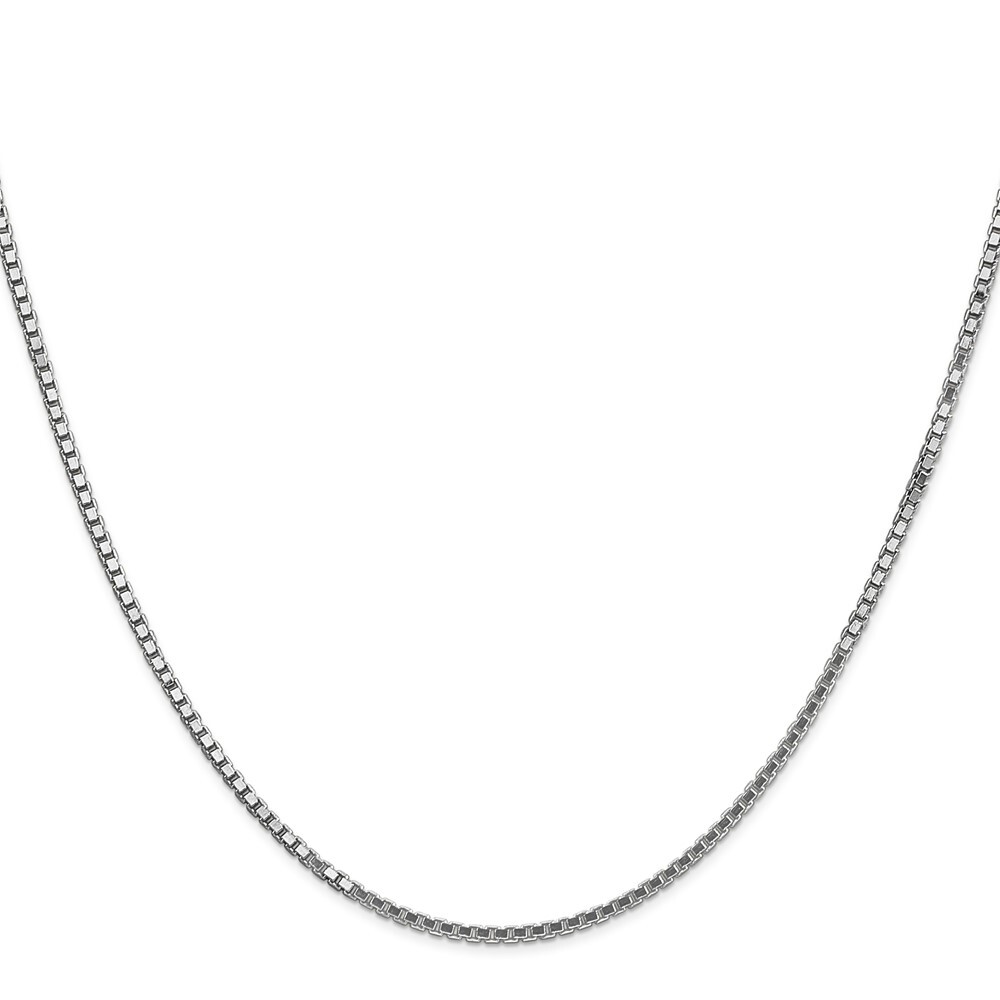 14K White Gold 1.5mm Box Chain Necklace 20