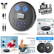 Portable Rechargeable CD Player with Dual Stereo Speakers - Perfect for Travel