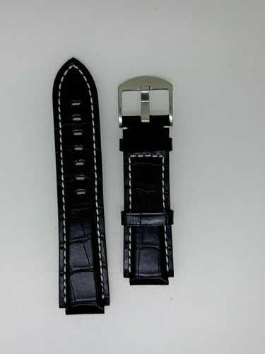 HADLEY-ROMA 20mm Black Genuine Alligator Watch Band Made In USA #24
