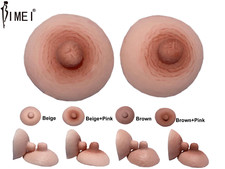 BIMEI Adhesive Silicone Nipple Reusable Women Drag Queen,Transgender, 9 Large