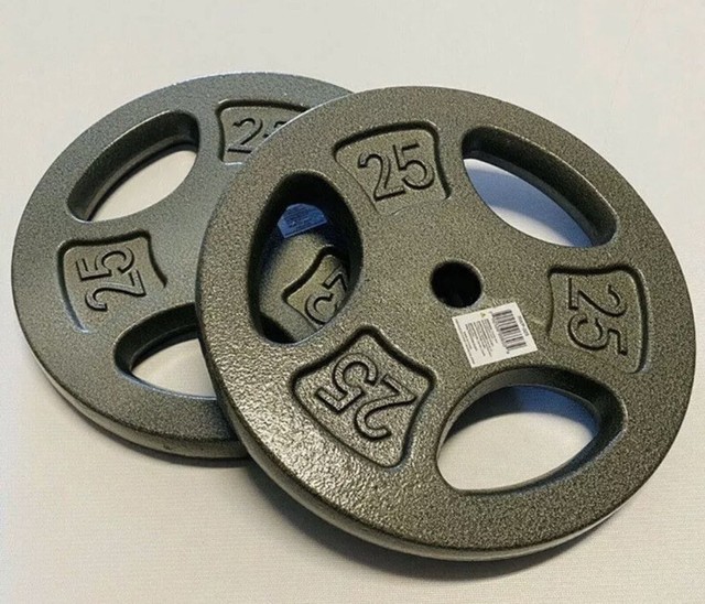 CAP Barbell Standard Grip Weight Plate, Gray 25lbs for sale online eBay