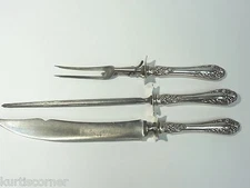 Rose Pattern R. Wallace & Sons  3 Piece Carving Set