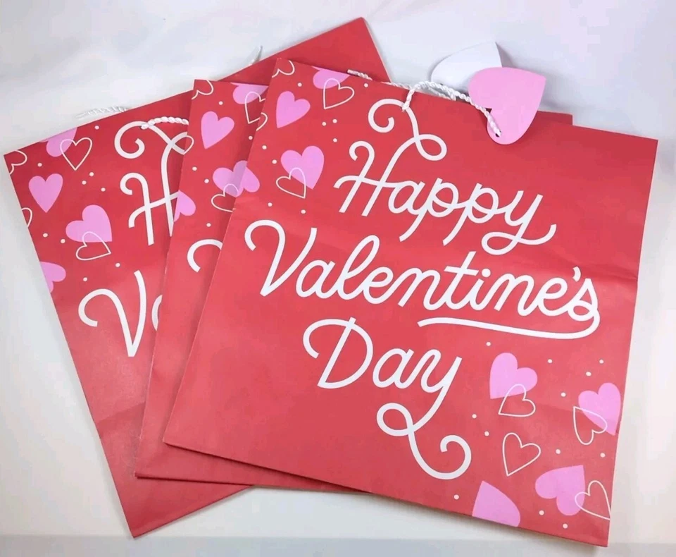 Bulk Wholesale Lot Valentine's Day Hallmark Large Gift Bags - 4 Bags Total - Image 3 of 3