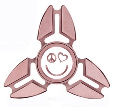 Fidget Spinner Tri-Spinner Aluminum Metal Peace Love Happiness