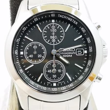 SEIKO Chronograph SND309P1 SND309 SND309P Black Men's Watch New in Box