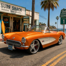 Maisto 118 1957 Corvette Special Edition Orange White Diecast Convertible Car Maisto 118 1957 Corvette Special Edition Orange White Diecast Convertible Car
