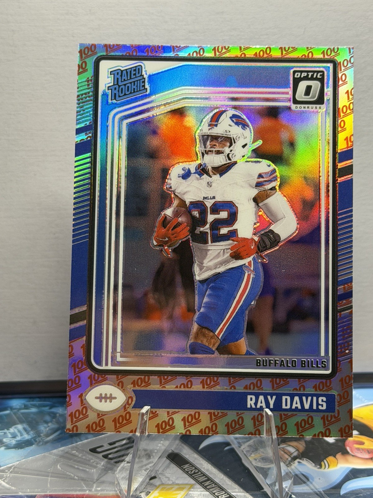 2024 Panini Donruss Optic - Rated Rookie Ray Davis #283 One Hundred Prizm (RC)