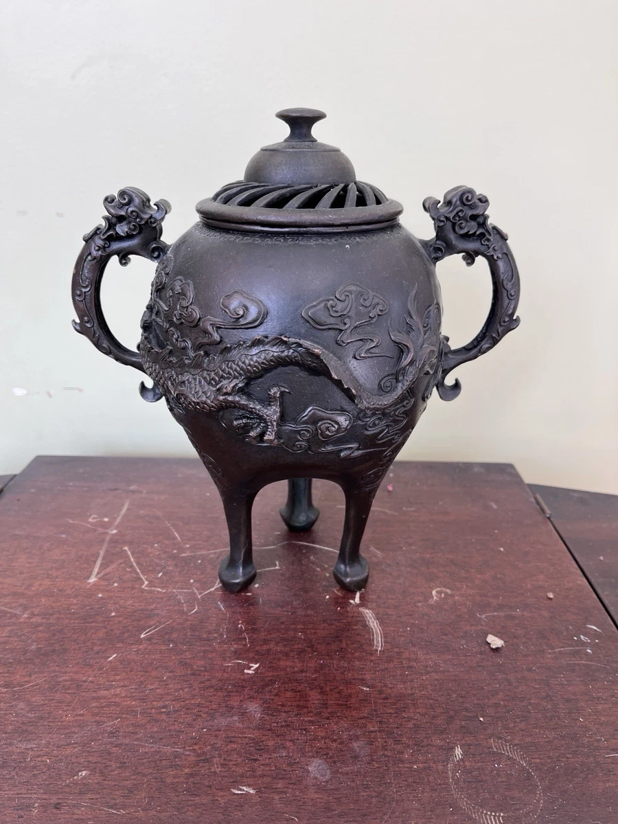 青铜龙印第安纳中国古董香炉| eBay