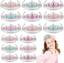 Princess Crown Party Favors, 16Pcs Princess Dress up Tiaras for Birthday Girl Co