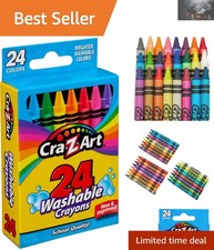 Vibrant 24-Color Washable Crayons Set - School Quality for Creative Kids