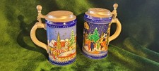 Two German Annual Christmas Beer Steins, 1978 Nurnberg Market And 1979 Munich