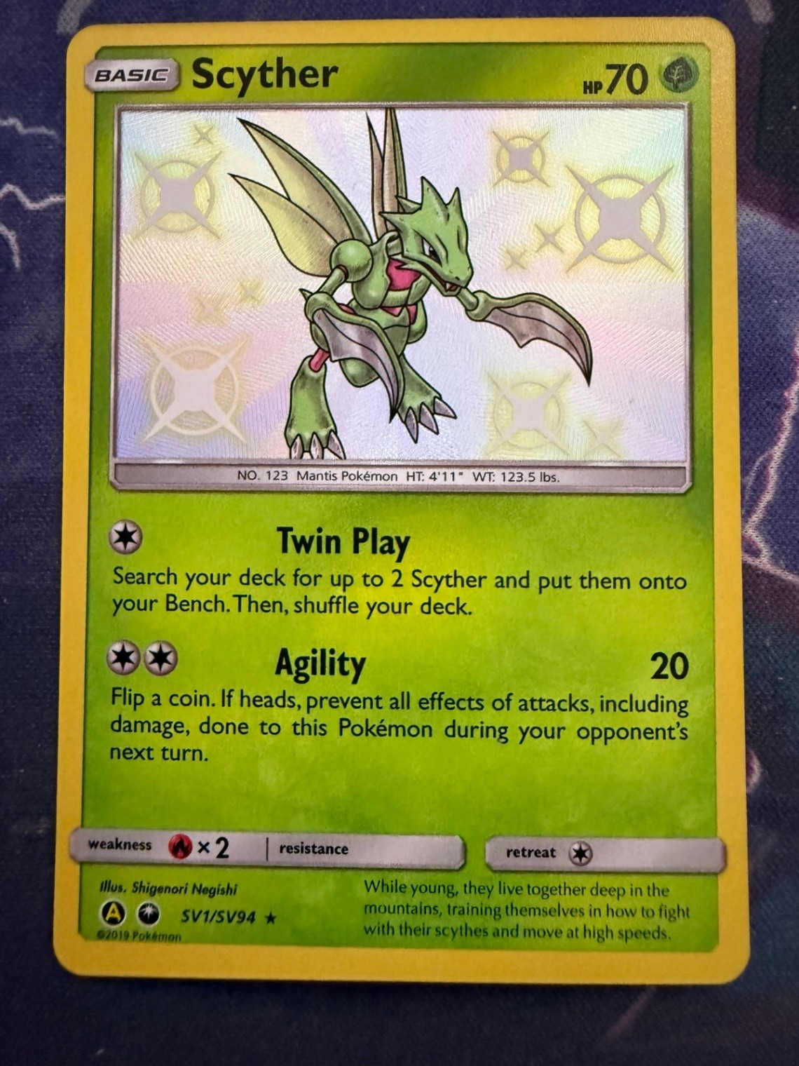 Scyther Shiny Holo Rare Hidden Fates: Shiny Vault SV1/SV94 NM