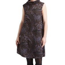 Jon & Anna Charcoal Leaf Cowl Neck Sweater Dress L