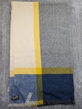 Killarney Blanket Woolen Mills 100 Wool Check 73 x 45 Throw Made in Ireland