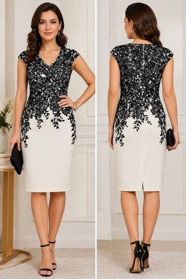 Adrianna Papell Black Lace Print Sheath Dress Sz 8 White Cocktail Formal Elegant | eBay Adrianna Papell Black Lace Print Sheath Dress Sz 8 White Cocktail Formal Elegant | eBay