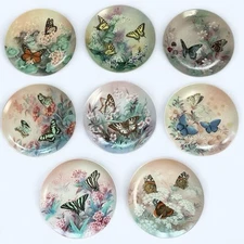 Lena Liu On Gossamer Wings Butterfly Plates Full Set of 8 W.S. George 1988–1989