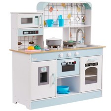 Play Kitchen for Kids, Wooden Toy Kitchen Set with Lights and Sounds, Todd