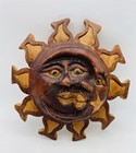 Vintage Hand Carved Wooden Art Sun/Moon Double Face Wall Plaque — photo 1