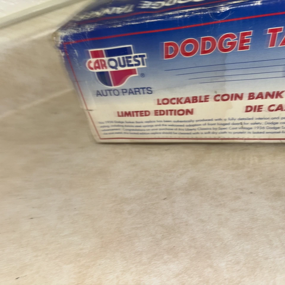 Carquest, 1936 Dodge Tanker-72025 Die Cast Coin Bank Edición Limitada, Serie 2D Foto 3 de 4